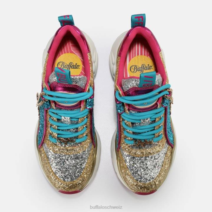 Buffalo binärer Glam-Sneaker vegan 846Z321 Silber|Turnschuhe