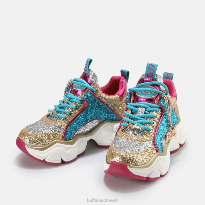 Buffalo binärer Glam-Sneaker vegan 846Z321 Silber|Turnschuhe