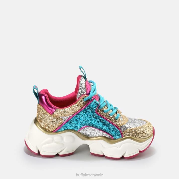 Buffalo binärer Glam-Sneaker vegan 846Z321 Silber|Turnschuhe