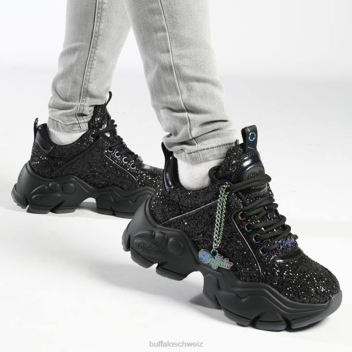 Buffalo binärer Trainer niedrig vegan 846Z24 Schwarz|Turnschuhe