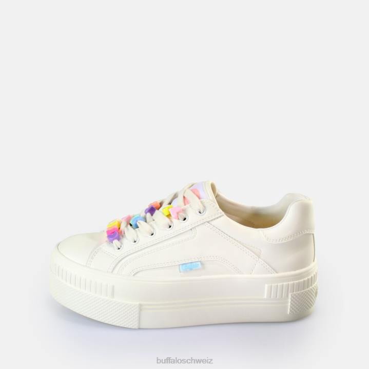 Buffalo gepaarte Candy Sneakers Low Vegan 846Z31 Weiss|Turnschuhe