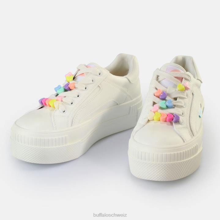 Buffalo gepaarte Candy Sneakers Low Vegan 846Z31 Weiss|Turnschuhe
