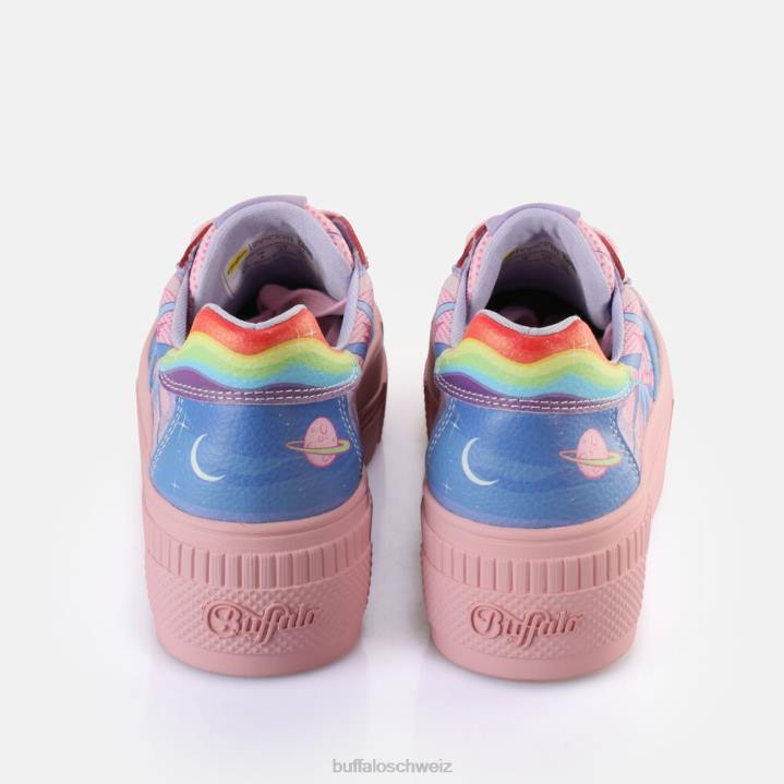 Buffalo gepaarte Graffiti-Sneakers niedrig vegan 846Z33 lila Liebe|Turnschuhe