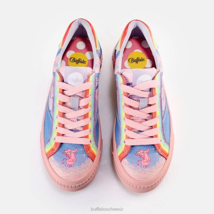 Buffalo gepaarte Graffiti-Sneakers niedrig vegan 846Z33 lila Liebe|Turnschuhe