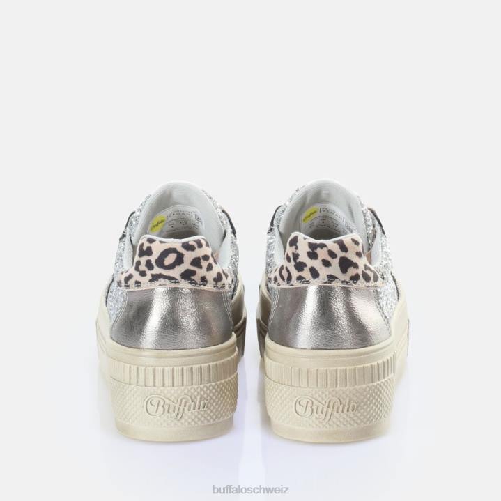 Buffalo gepaarte Schnür-Lo-Sneaker-Low-Vegan 846Z163 Silber|Turnschuhe