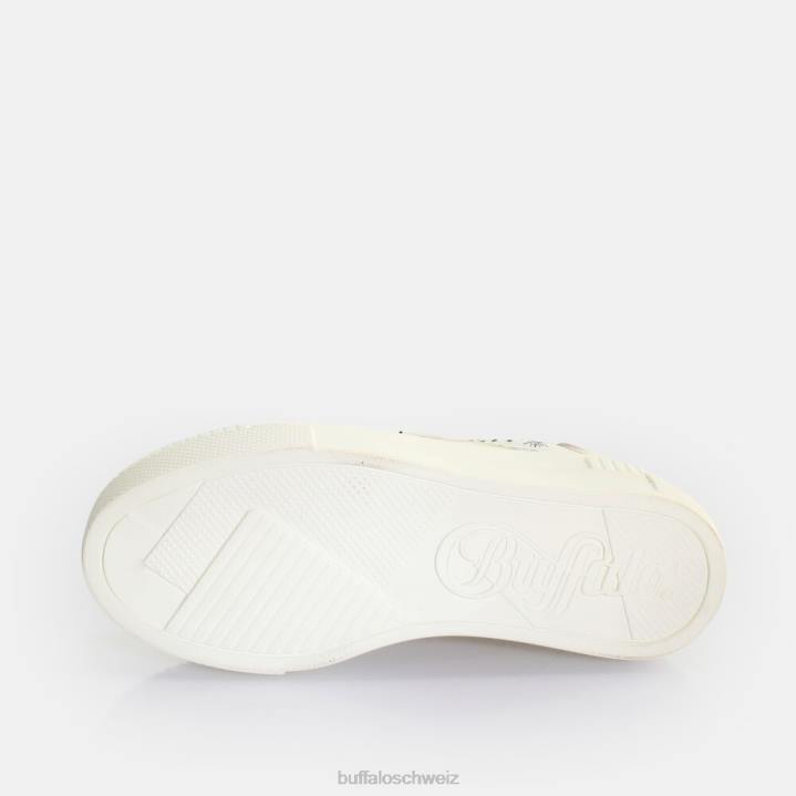 Buffalo gepaarte Schnür-Lo-Sneaker-Low-Vegan 846Z545 weißes Graffiti|Turnschuhe