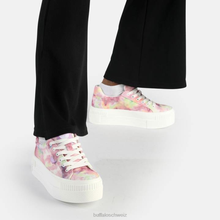 Buffalo gepaarte Sneakers Low Vegan 846Z110 Batik-Lila|Turnschuhe