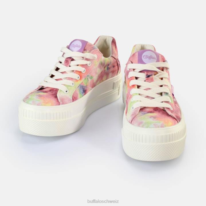 Buffalo gepaarte Sneakers Low Vegan 846Z110 Batik-Lila|Turnschuhe