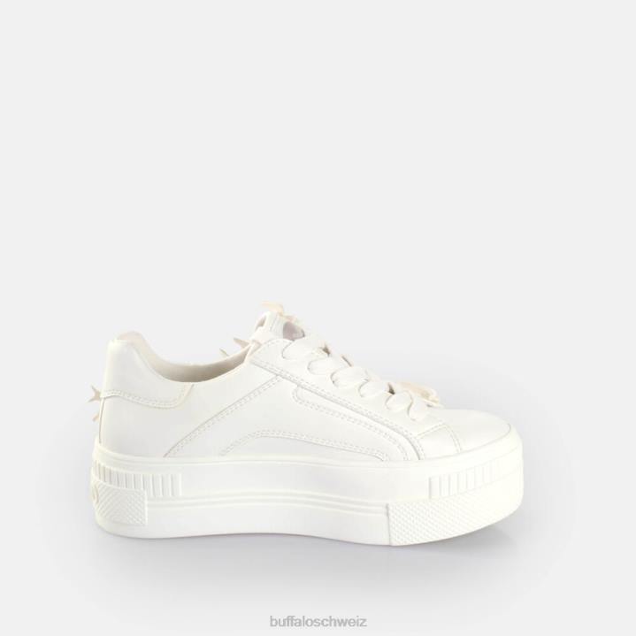 Buffalo gepaarte Tauben-Sneakers niedrig vegan 846Z249 Weiss|Turnschuhe