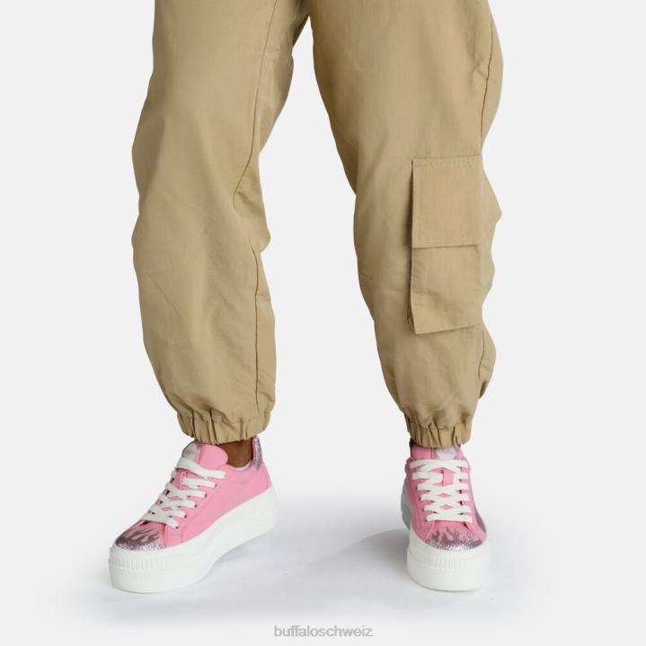 Buffalo gepaarter Flame Sneaker vegan 846Z845 Rosa|Turnschuhe