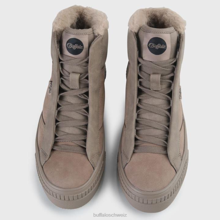Buffalo gepaarter Pl-Sneaker aus Nubukleder 846Z792 Taupe|Turnschuhe
