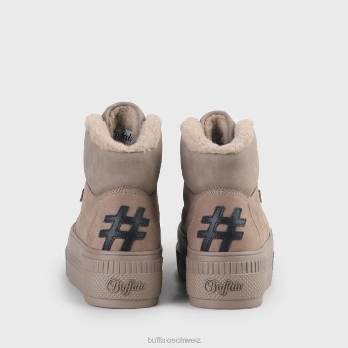 Buffalo gepaarter Pl-Sneaker aus Nubukleder 846Z792 Taupe|Turnschuhe