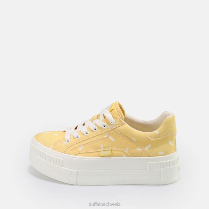 Buffalo gepaarter Sneaker niedrig 846Z422 Gelb mit Bonbon-Print|Turnschuhe