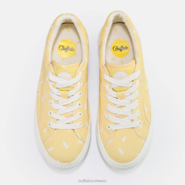 Buffalo gepaarter Sneaker niedrig 846Z422 Gelb mit Bonbon-Print|Turnschuhe