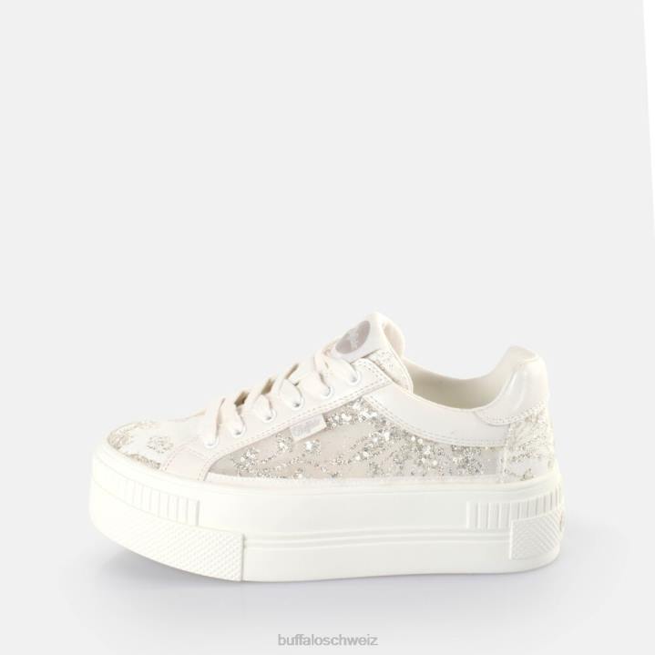 Buffalo gepaarter Spitzen-Sneaker Low vegan 846Z131 Silber|Turnschuhe