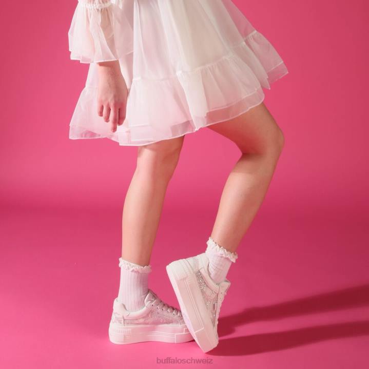 Buffalo gepaarter Spitzen-Sneaker Low vegan 846Z131 Silber|Turnschuhe