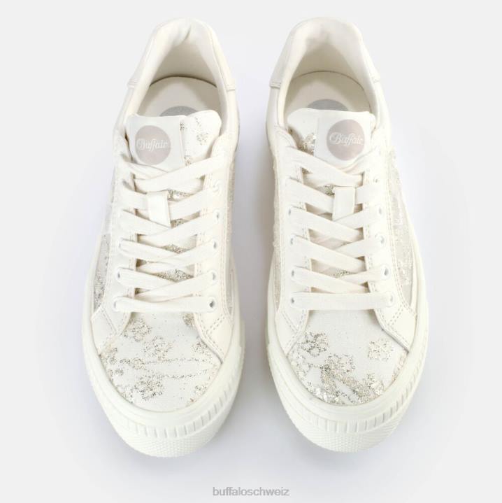 Buffalo gepaarter Spitzen-Sneaker Low vegan 846Z131 Silber|Turnschuhe