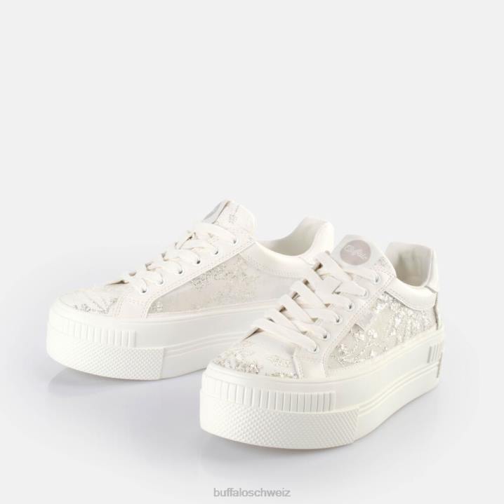 Buffalo gepaarter Spitzen-Sneaker Low vegan 846Z131 Silber|Turnschuhe