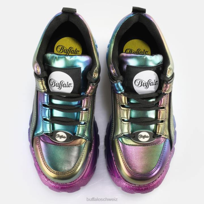 Buffalo klassische Sneaker Low vegan 846Z135 Meerjungfrau lila|Turnschuhe