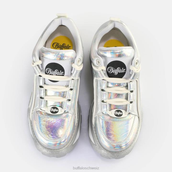 Buffalo klassische Sneaker Low vegan 846Z260 silbernes Holo|Turnschuhe