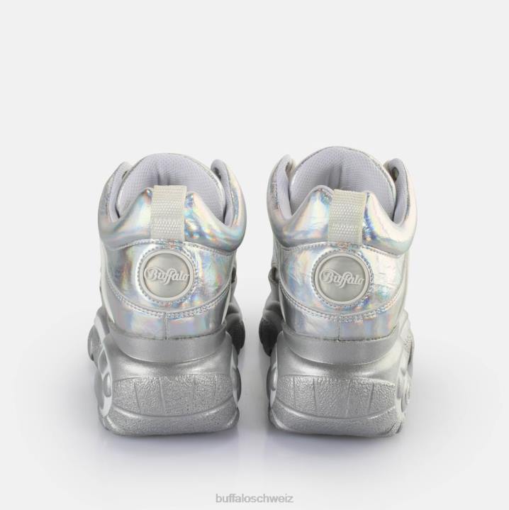 Buffalo klassische Sneaker Low vegan 846Z260 silbernes Holo|Turnschuhe