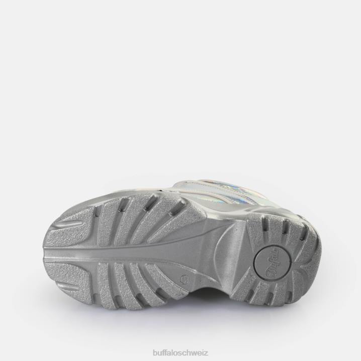 Buffalo klassische Sneaker Low vegan 846Z260 silbernes Holo|Turnschuhe