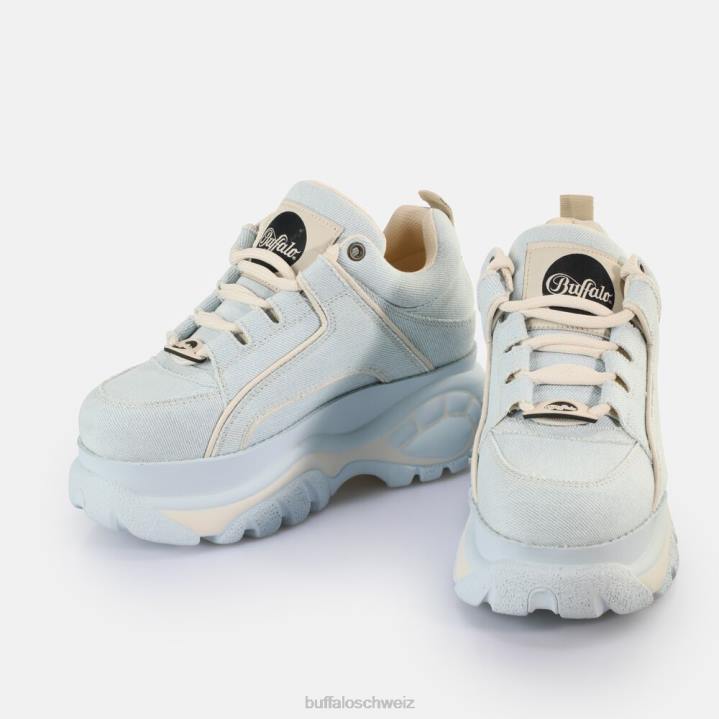 Buffalo klassische Sneaker Low vegan 846Z593 hellblauer Denim|Turnschuhe