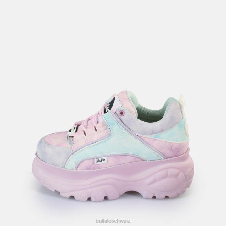 Buffalo klassische Sneaker Low vegan 846Z667 Pastell-Multi|Turnschuhe