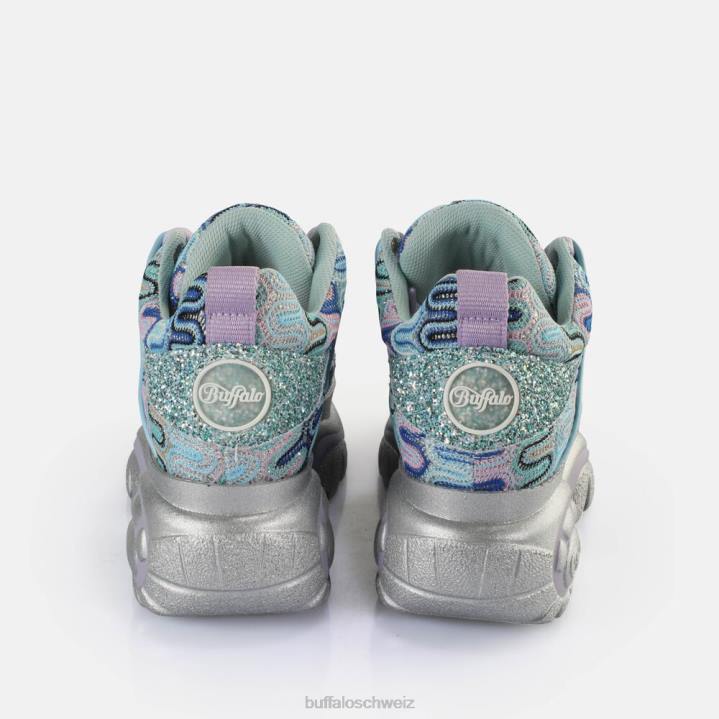 Buffalo klassische Sneakers niedrig 846Z119 Neon-Aqua|Turnschuhe