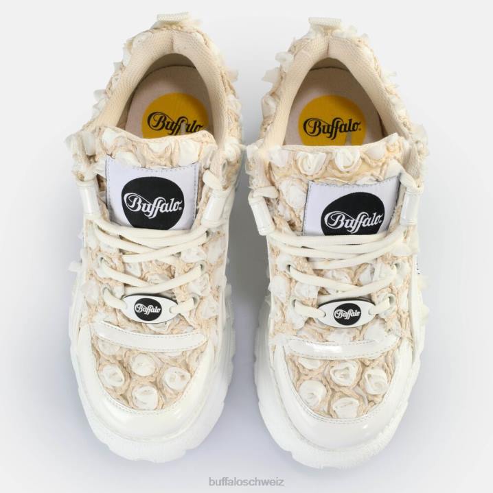 Buffalo klassische Sneakers niedrig 846Z136 weiße Blüte|Turnschuhe