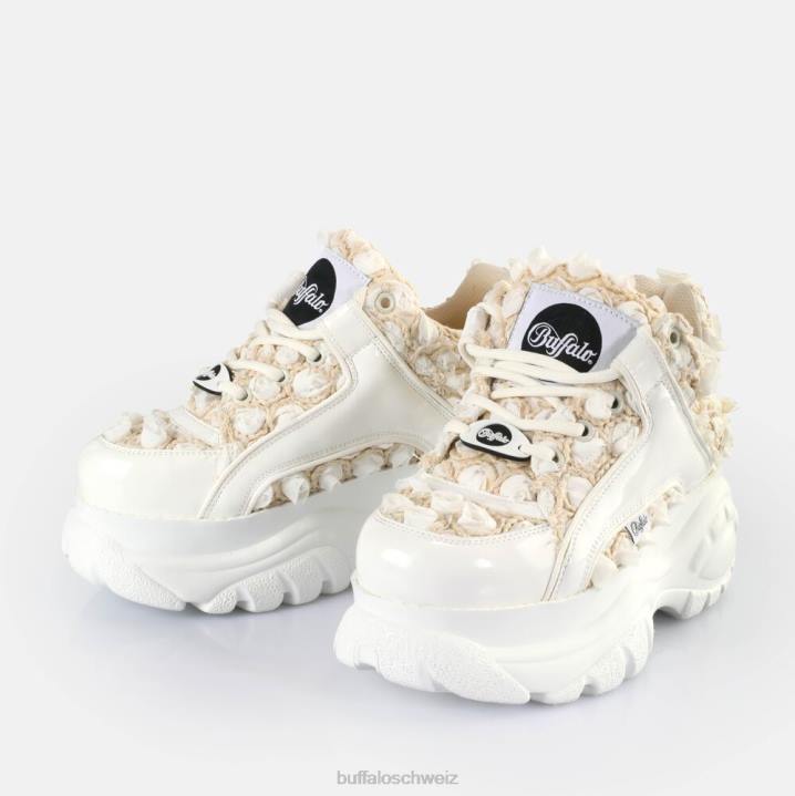 Buffalo klassische Sneakers niedrig 846Z136 weiße Blüte|Turnschuhe