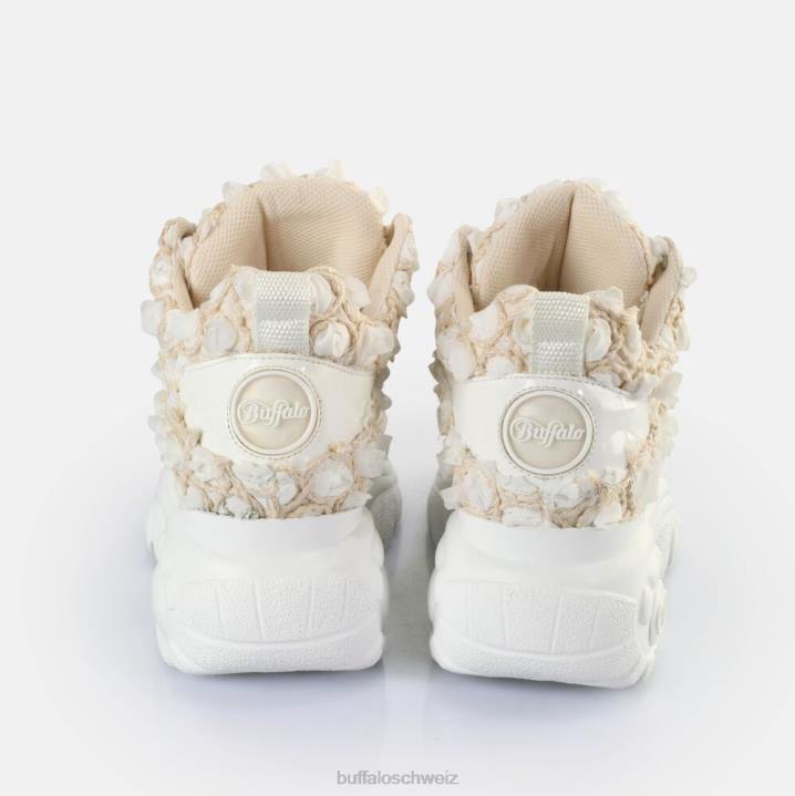Buffalo klassische Sneakers niedrig 846Z136 weiße Blüte|Turnschuhe