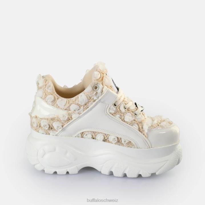 Buffalo klassische Sneakers niedrig 846Z136 weiße Blüte|Turnschuhe