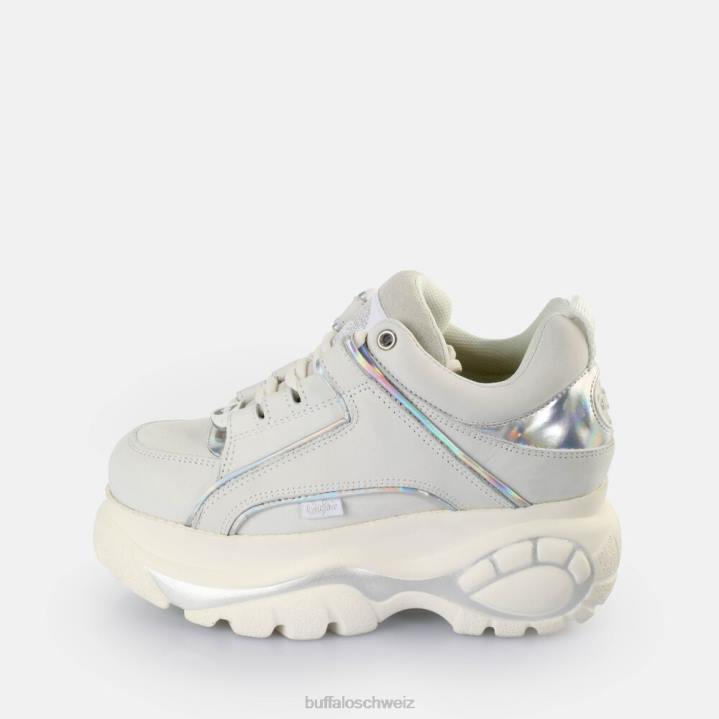 Buffalo klassische Sneakers niedrig 846Z446 cremefarben/silber|Turnschuhe