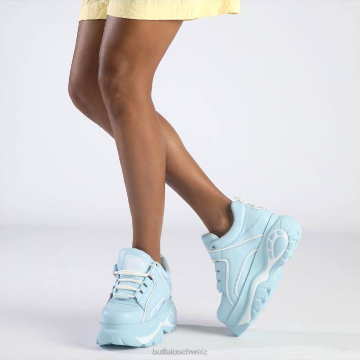 Buffalo klassische Sneakers niedrig 846Z550 Baby blau|Turnschuhe
