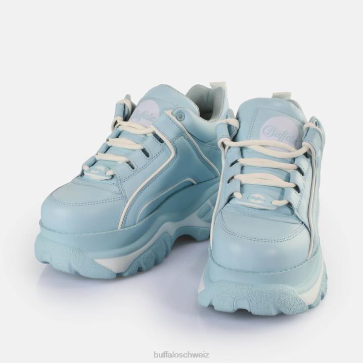 Buffalo klassische Sneakers niedrig 846Z550 Baby blau|Turnschuhe