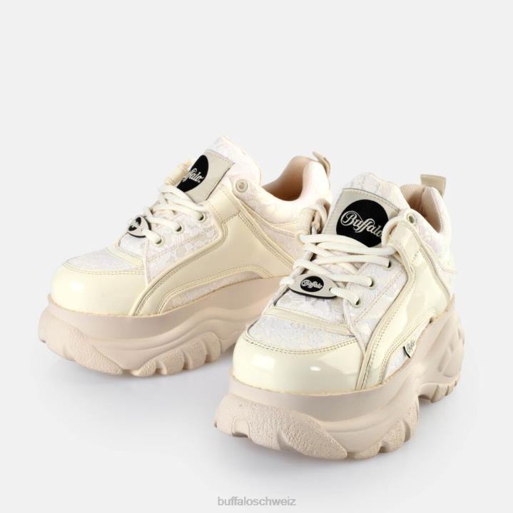 Buffalo klassische Sneakers niedrig 846Z598 weißer Spitze|Turnschuhe