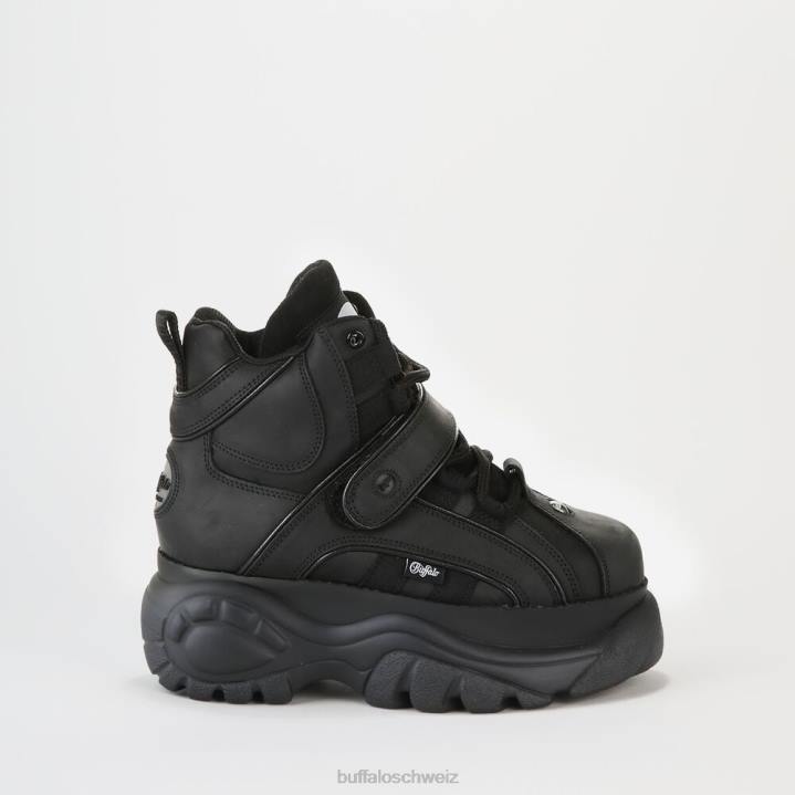Buffalo klassischer High-Sneaker aus Leder 846Z174 Schwarz|Turnschuhe