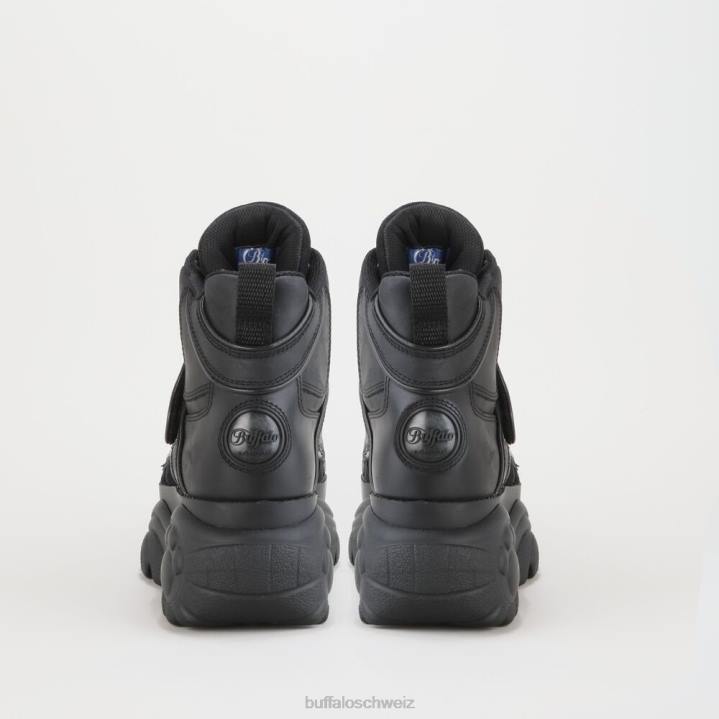 Buffalo klassischer High-Sneaker aus Leder 846Z174 Schwarz|Turnschuhe