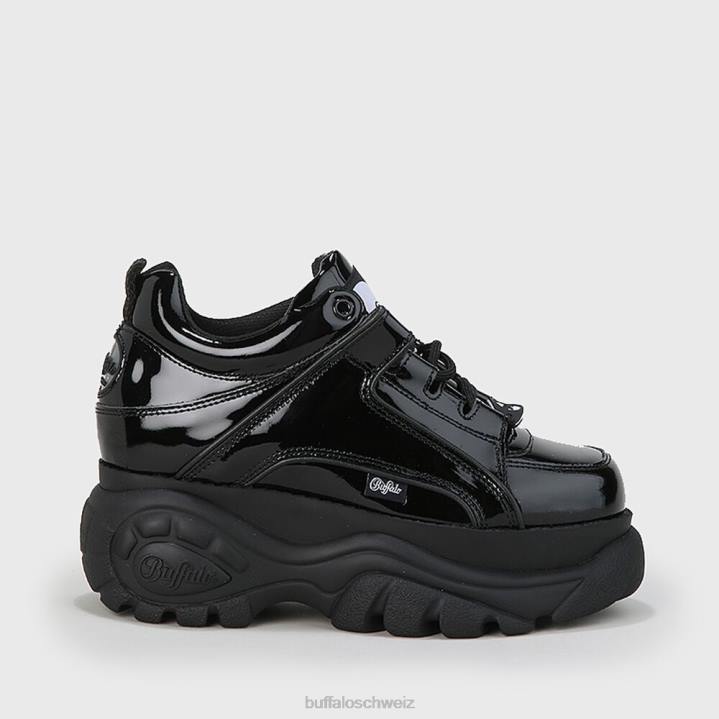 Buffalo klassischer Low-Sneaker aus Lackleder 846Z496 Schwarz|Turnschuhe