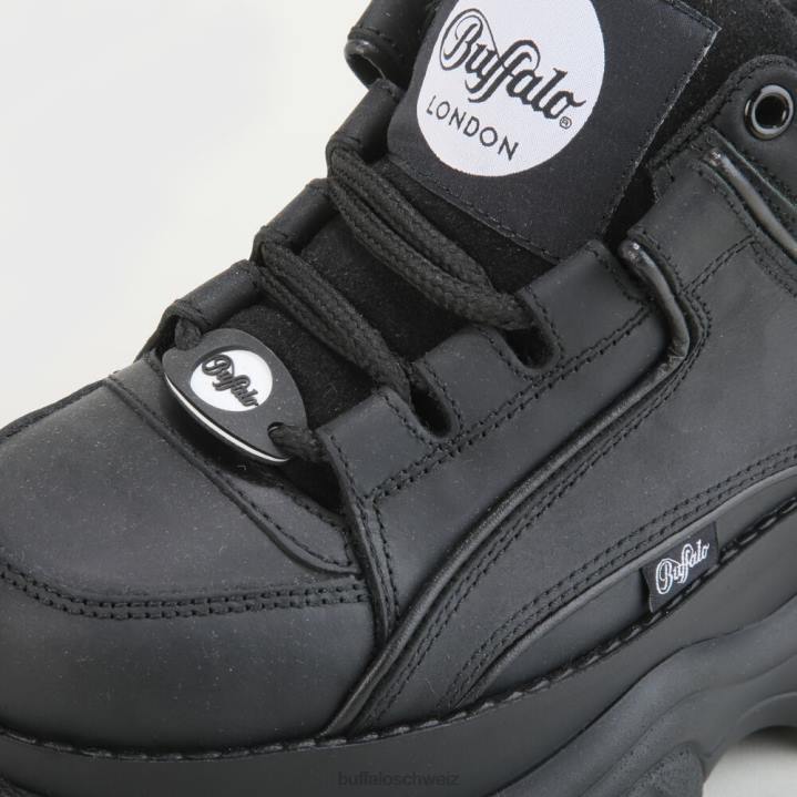 Buffalo klassischer Low-Sneaker aus Leder 846Z350 Schwarz|Turnschuhe