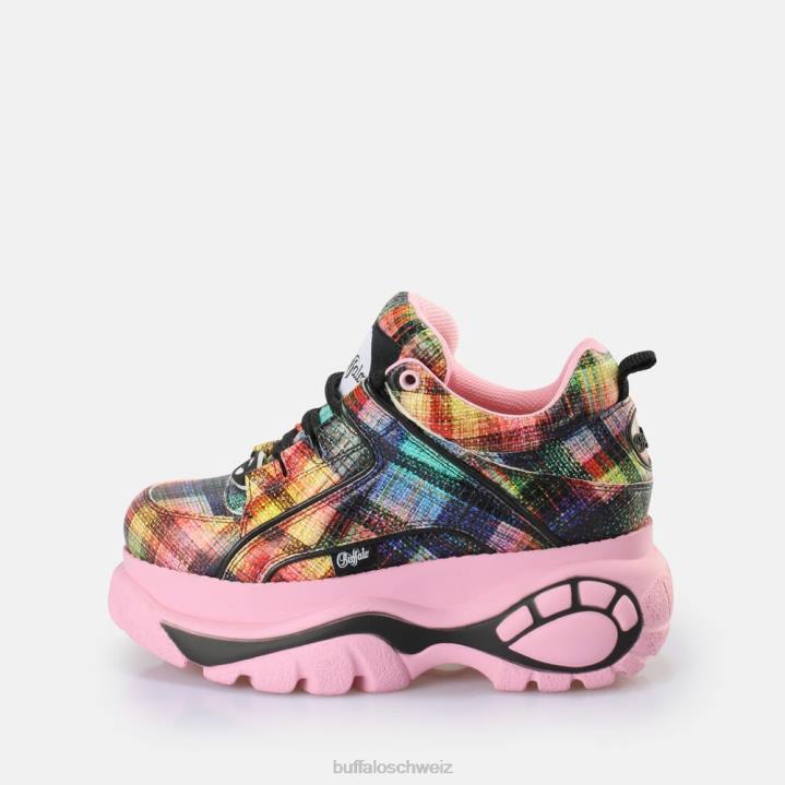 Buffalo klassischer Sneaker Low 846Z670 mehrfarbig rosa|Turnschuhe