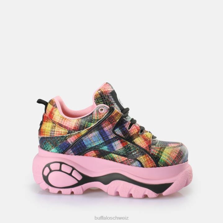Buffalo klassischer Sneaker Low 846Z670 mehrfarbig rosa|Turnschuhe
