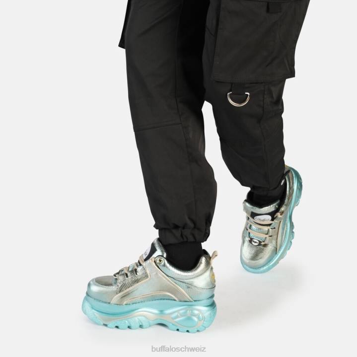 Buffalo klassischer Sneaker Low 846Z840 grüne Eidechse|Turnschuhe