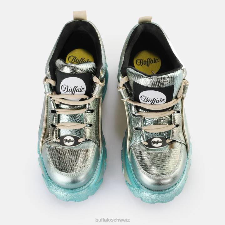 Buffalo klassischer Sneaker Low 846Z840 grüne Eidechse|Turnschuhe