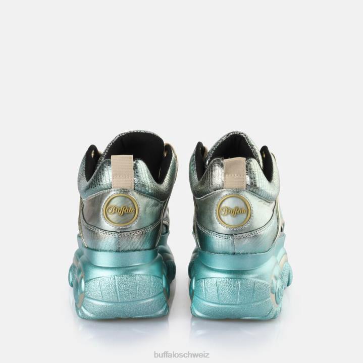 Buffalo klassischer Sneaker Low 846Z840 grüne Eidechse|Turnschuhe