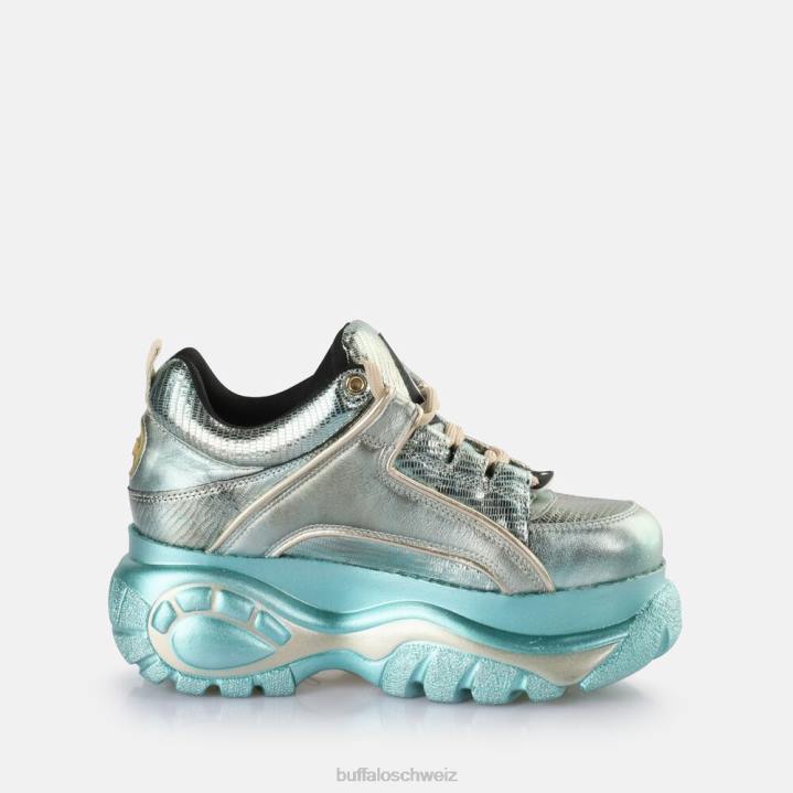 Buffalo klassischer Sneaker Low 846Z840 grüne Eidechse|Turnschuhe