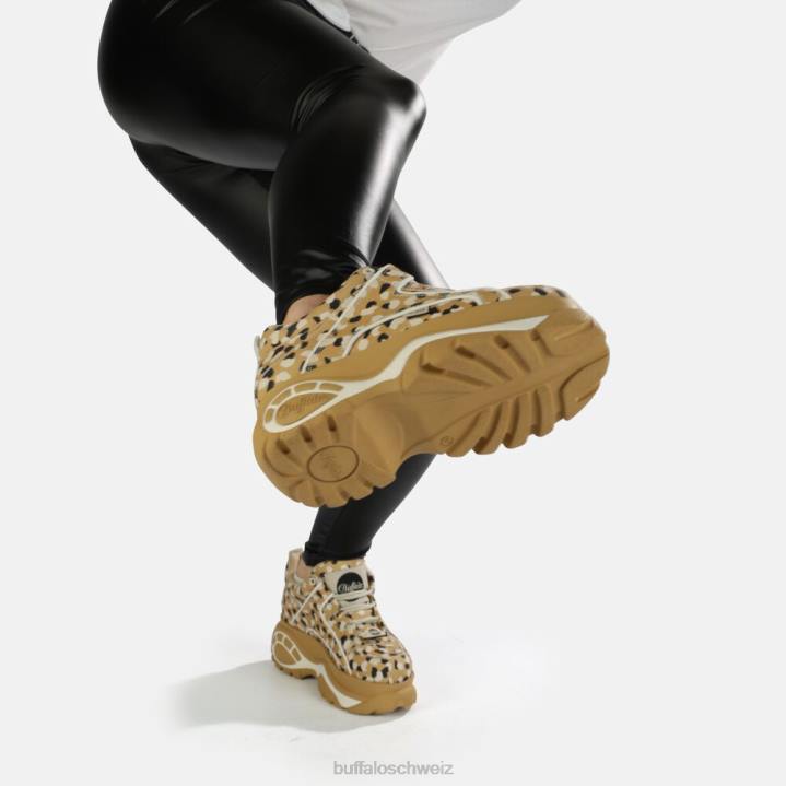 Buffalo klassischer Sneaker Low aus Leder 846Z702 weiß schwarz|Turnschuhe