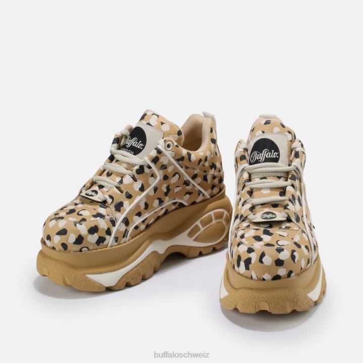 Buffalo klassischer Sneaker Low aus Leder 846Z702 weiß schwarz|Turnschuhe