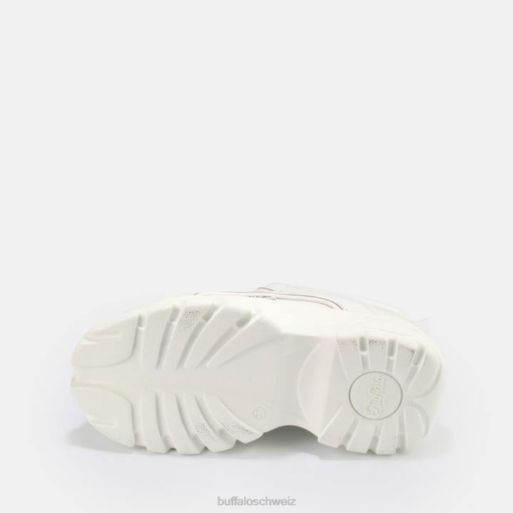 Buffalo klassischer Sneaker Low aus Leder 846Z773 Weißsilber|Turnschuhe